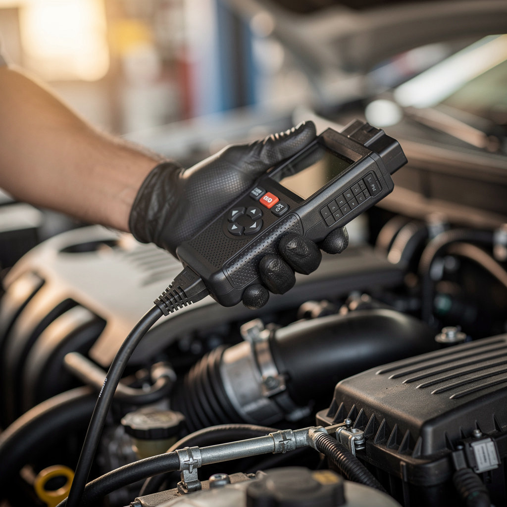 Jorge's Auto Repair Shop technician using advanced computer diagnostics for precise auto repair in El Cajon, CA